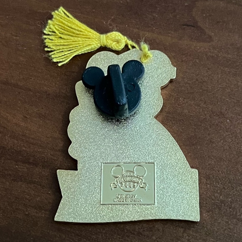Disney Mickey Mouse Graduation Pin in Blue Gown with Yellow Tassel - Picture 2 of 5